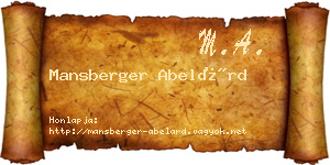 Mansberger Abelárd névjegykártya